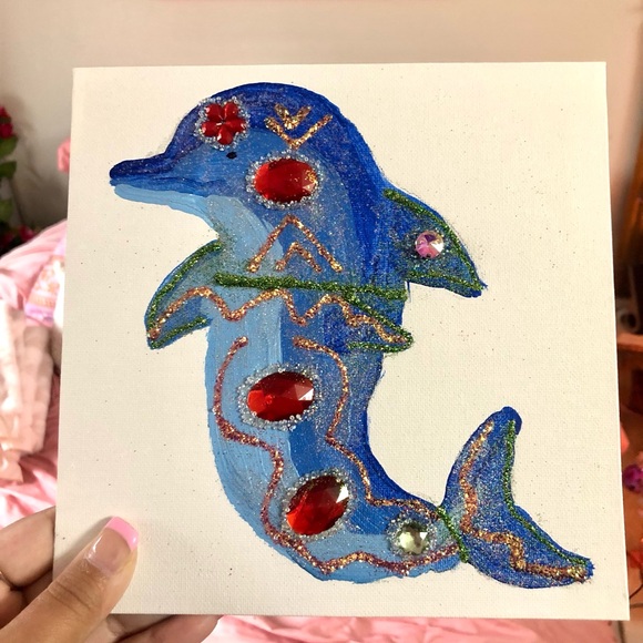 8x8” Gem Dolphin 💎🐬#1